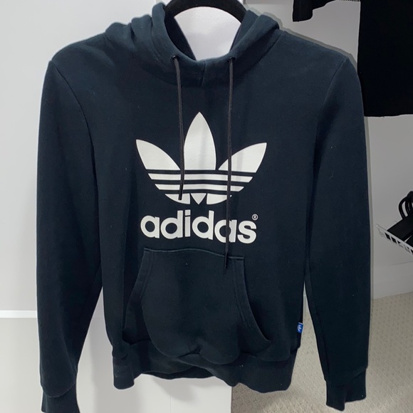 Adidas Originals Trefoil Black & White Hoodie Sweatshirt - Picture 3 of 5